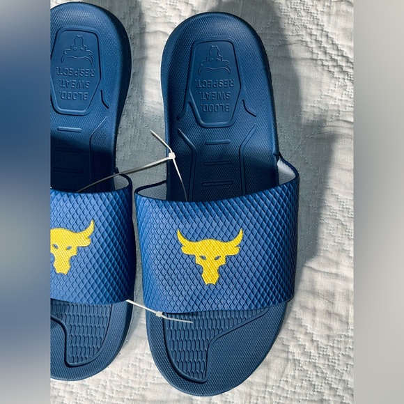 Under Armour ‘Project Rock’ SL 2.0 Slides Men’s Size 13 400 BLU - Picture 2 of 13